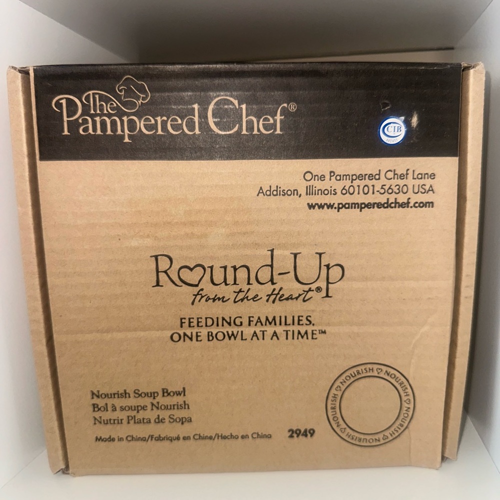 Pampered Chef Nourish Soup Bowl 2014 Round Up From the Heart NIB - Picture 5 of 5